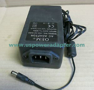 New OEM AC Power Adapter 230V 50Hz 12V DC 1AmP - AD-121AND - Click Image to Close